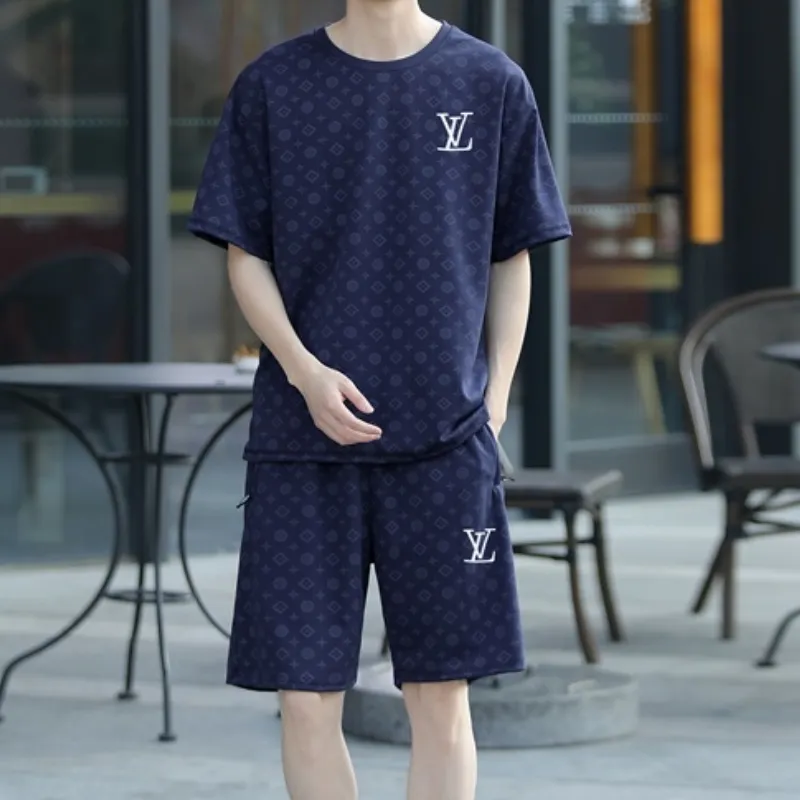 『 L-5XL』激売れ中 注目の エッジィ モダン おしゃれ ラウンドネック ショートパンツ Ｔシャツ セットアップ