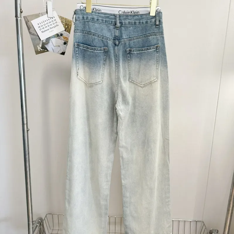 『S-L』爆売れ中 トレンド 快適 ロマンチック 高級感 カッコイイ配色 刺繍ワイドデニムパンツ