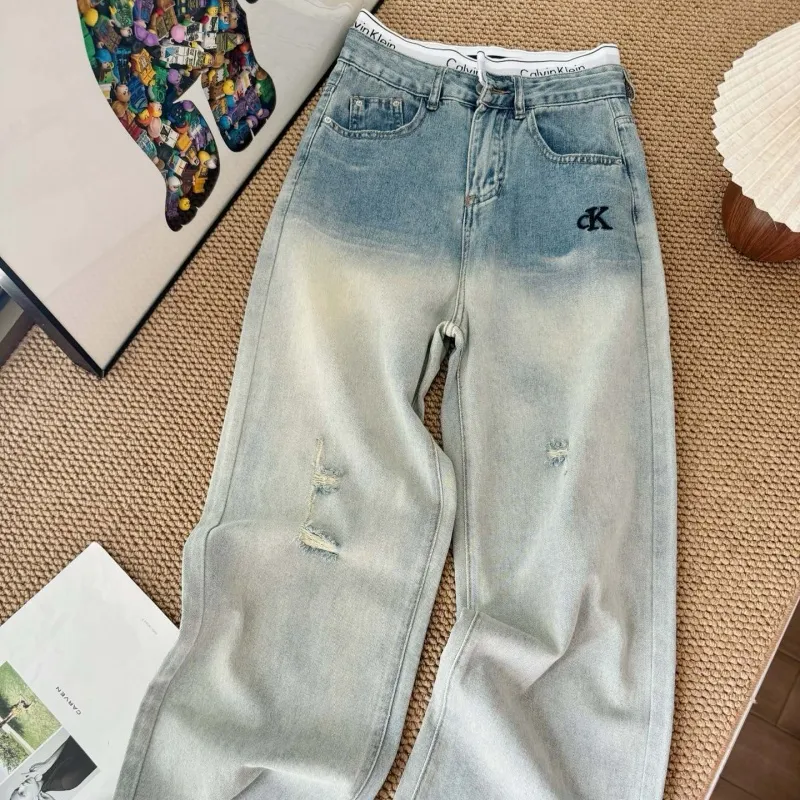 『S-L』爆売れ中 トレンド 快適 ロマンチック 高級感 カッコイイ配色 刺繍ワイドデニムパンツ