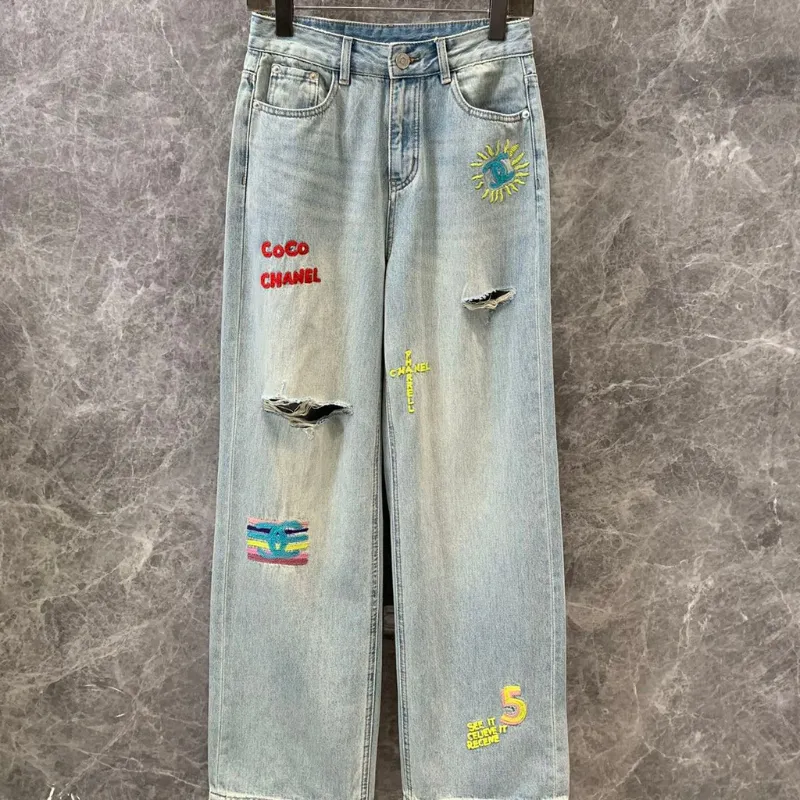 『S-L』人気上昇中 売れ切れ必至 カジュアル ルーズ ダメージ加工 デニム パンツ