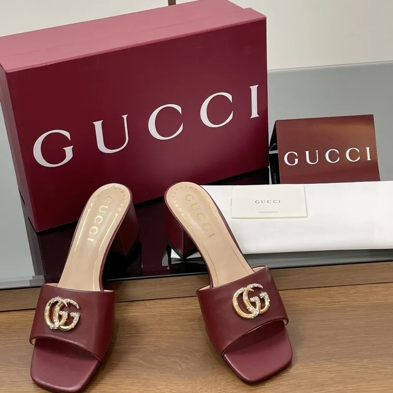 『35-41』GUCCI新作 ダイヤGGサンダル｜極上レザー｜ヴィンテージヒール  サンダル・スリッパ