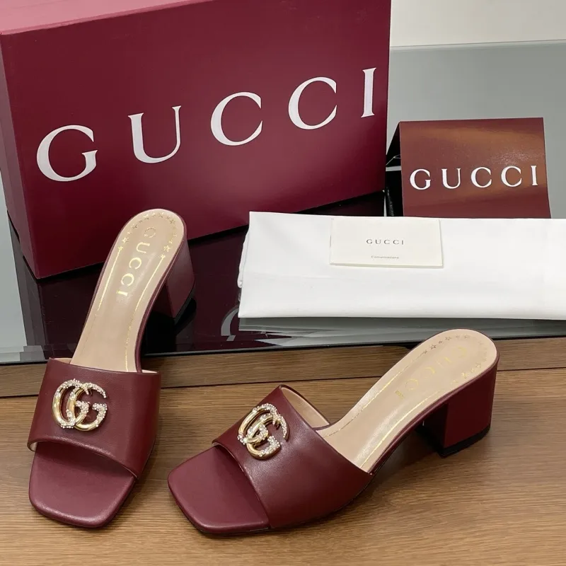『35-41』GUCCI新作 ダイヤGGサンダル｜極上レザー｜ヴィンテージヒール  サンダル・スリッパ