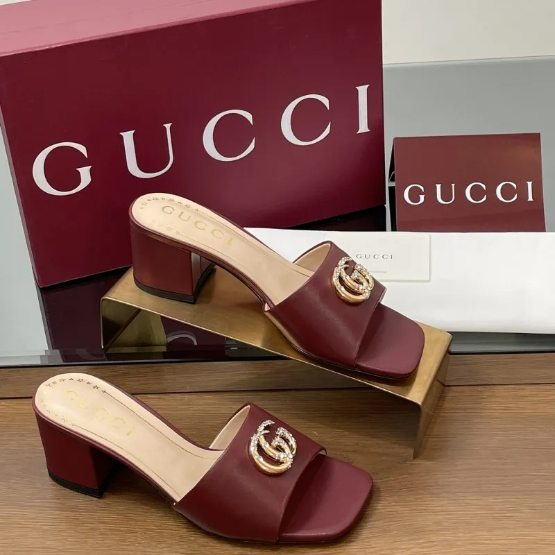 『35-41』GUCCI新作 ダイヤGGサンダル｜極上レザー｜ヴィンテージヒール  サンダル・スリッパ