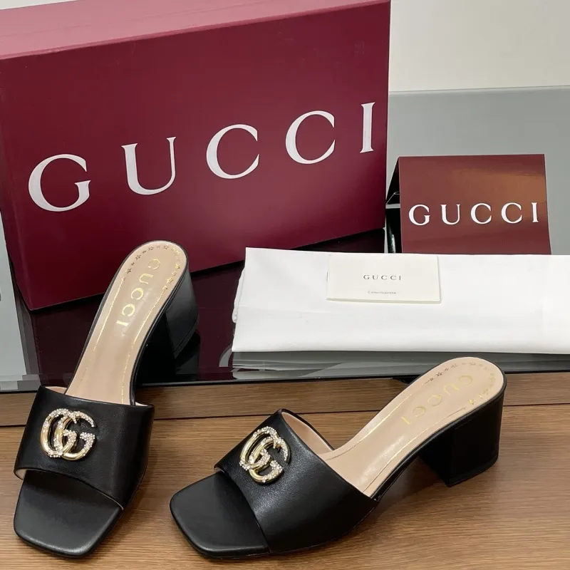 『35-41』GUCCI新作 ダイヤGGサンダル｜極上レザー｜ヴィンテージヒール  サンダル・スリッパ