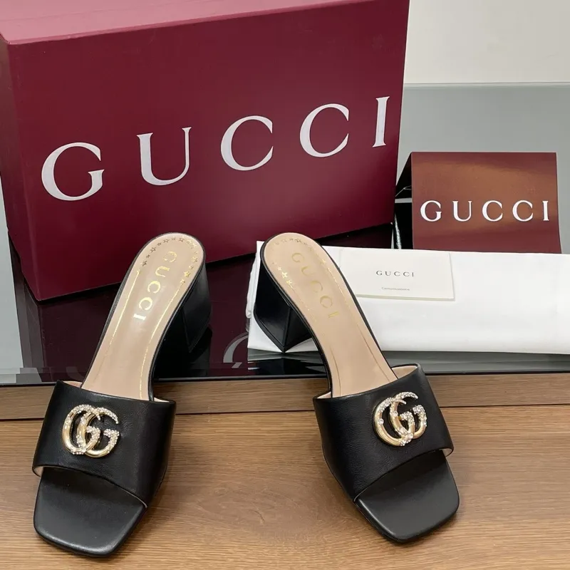 『35-41』GUCCI新作 ダイヤGGサンダル｜極上レザー｜ヴィンテージヒール  サンダル・スリッパ