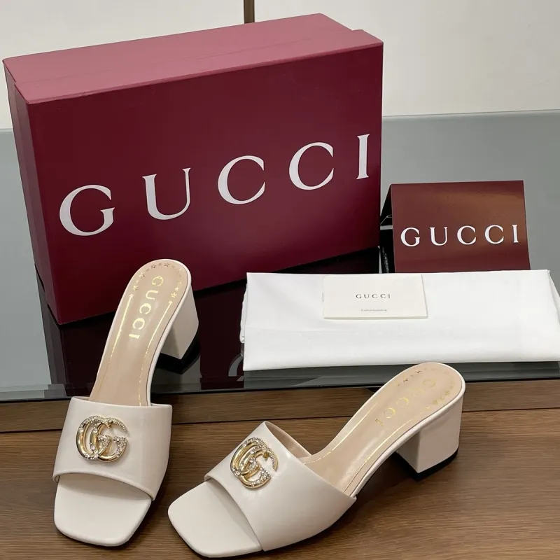 『35-41』GUCCI新作 ダイヤGGサンダル｜極上レザー｜ヴィンテージヒール  サンダル・スリッパ