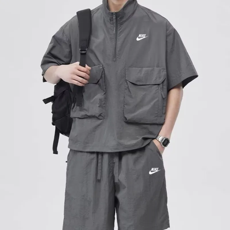 『M-2XL』おすすめ 大人気 スポーツ ポケット付き スタンドネック セットアップ