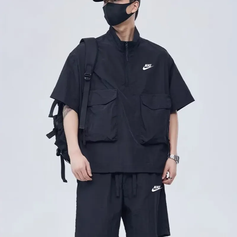 『M-2XL』おすすめ 大人気 スポーツ ポケット付き スタンドネック セットアップ
