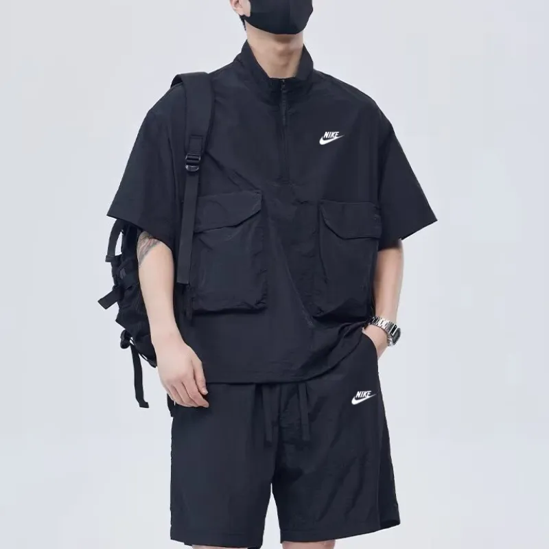 『M-2XL』おすすめ 大人気 スポーツ ポケット付き スタンドネック セットアップ