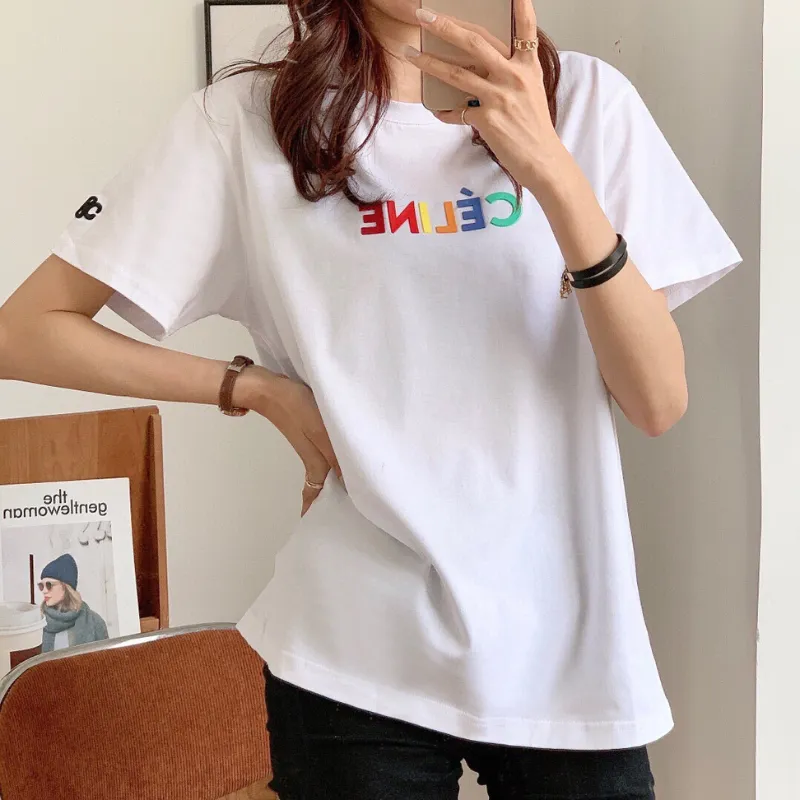 『L-XL』大人気 快適 話題沸騰中 ファッション 刺繍 ラウンドネック Ｔシャツ