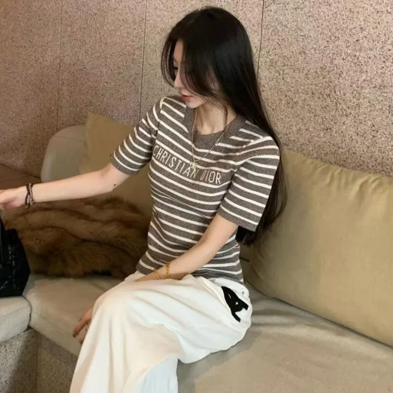 『フリーサイズ』大人気 合わせやすい コンサバ トレンド ボーダー柄 Ｔシャツ